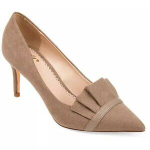 JC Marek Taupe Faux Suede Heels 10
